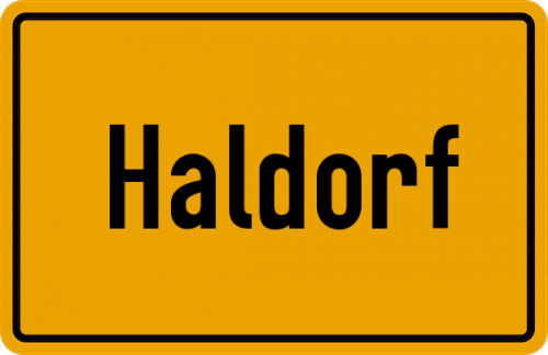 Ortsschild Haldorf