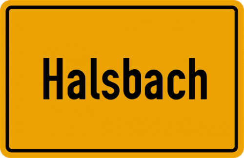 Ortsschild Halsbach, Kreis Altötting