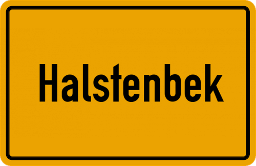 Ortsschild Halstenbek, Holstein