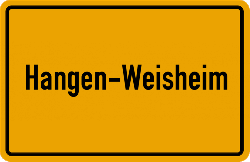 Ortsschild Hangen-Weisheim