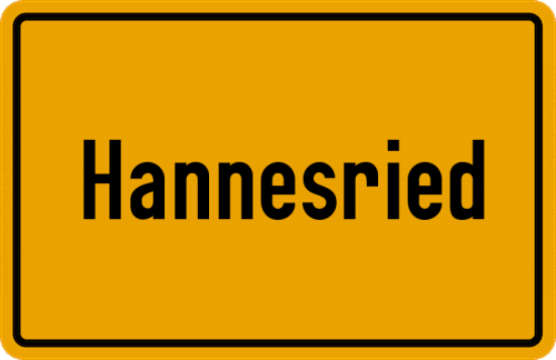 Ortsschild Hannesried, Oberpfalz
