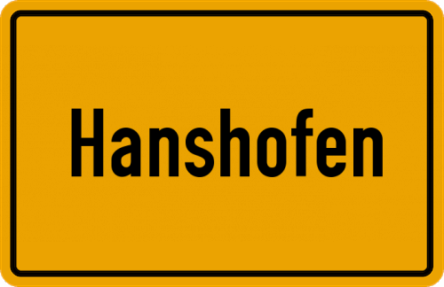 Ortsschild Hanshofen