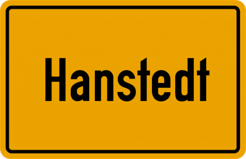 Ortsschild Hanstedt, Kreis Bremervörde