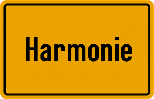 Ortsschild Harmonie, Kreis Wesermünde