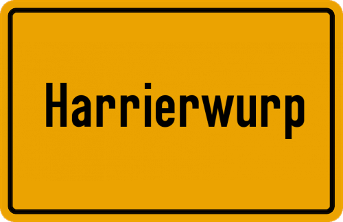 Ortsschild Harrierwurp, Unterweser