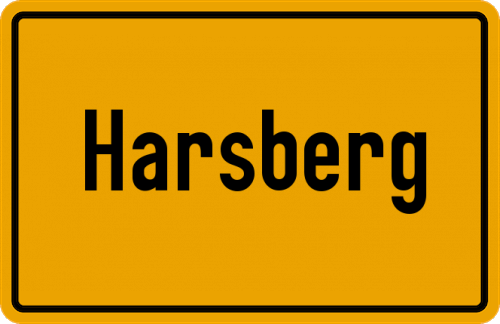 Ortsschild Harsberg, Pfalz