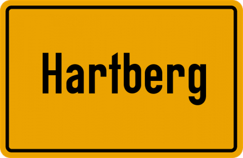 Ortsschild Hartberg, Oberbayern