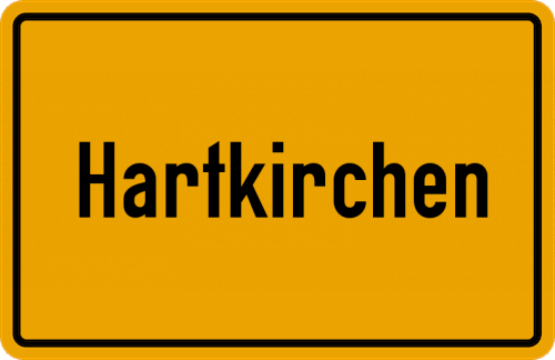 Ortsschild Hartkirchen, Niederbayern
