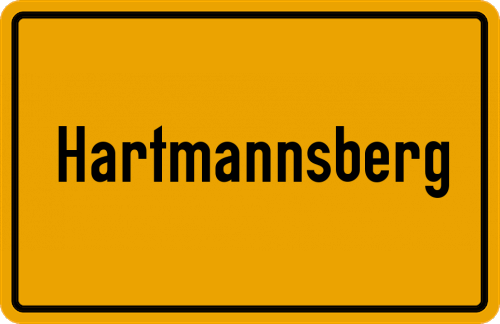 Ortsschild Hartmannsberg, Oberbayern