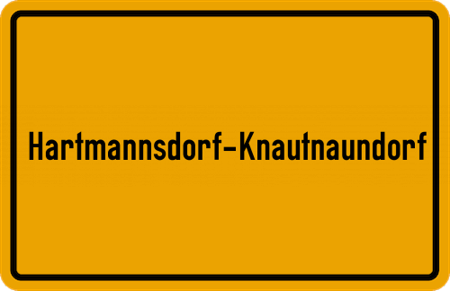 Ortsschild Hartmannsdorf-Knautnaundorf 