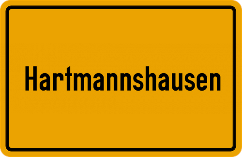 Ortsschild Hartmannshausen, Oberbayern