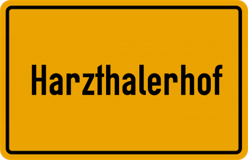 Ortsschild Harzthalerhof, Kreis Kaiserslautern