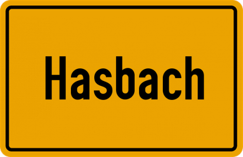Ortsschild Hasbach