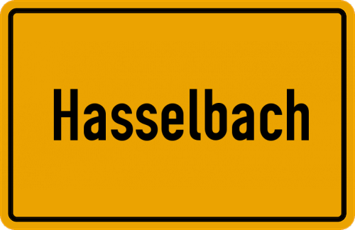 Ortsschild Hasselbach, Oberlahnkreis