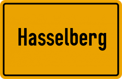 Ortsschild Hasselberg, Ostsee