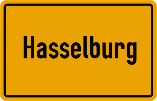 Ortsschild Hasselburg