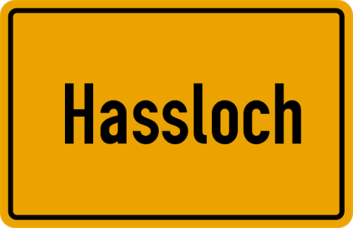 Ortsschild Haßloch, Pfalz