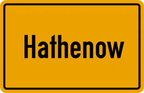 Ortsschild Hathenow