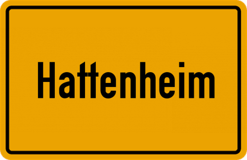 Ortsschild Hattenheim, Rheingau