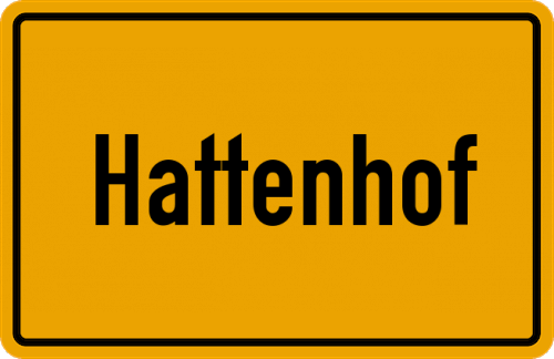 Ortsschild Hattenhof, Kreis Weißenburg in Bayern