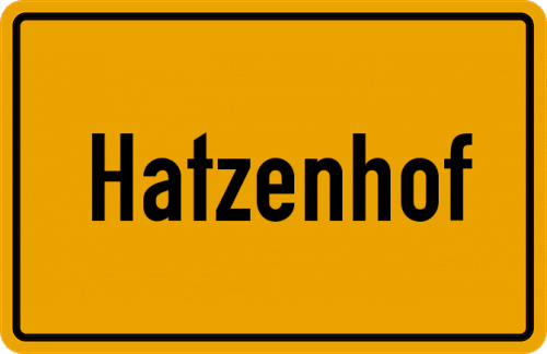 Ortsschild Hatzenhof