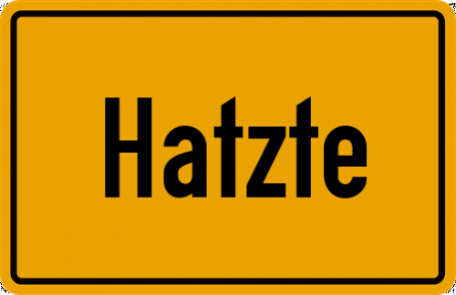 Ortsschild Hatzte, Niedersachsen