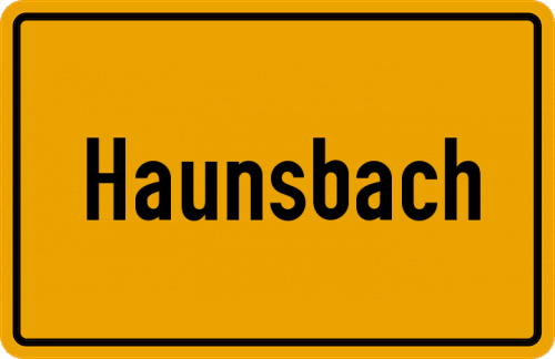 Ortsschild Haunsbach