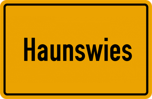Ortsschild Haunswies