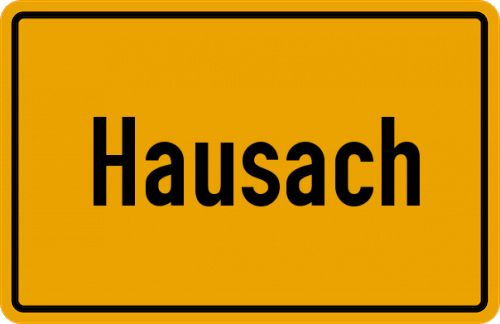 Ortsschild Hausach (Schwarzwaldbahn)