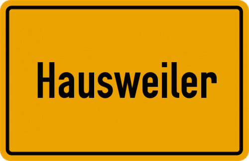 Ortsschild Hausweiler, Kreis Euskirchen