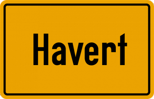 Ortsschild Havert