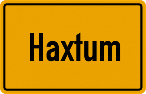 Ortsschild Haxtum, Ostfriesland