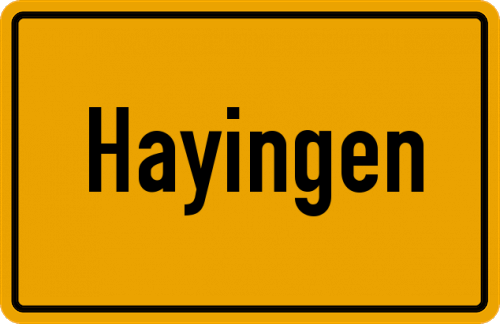Ortsschild Hayingen