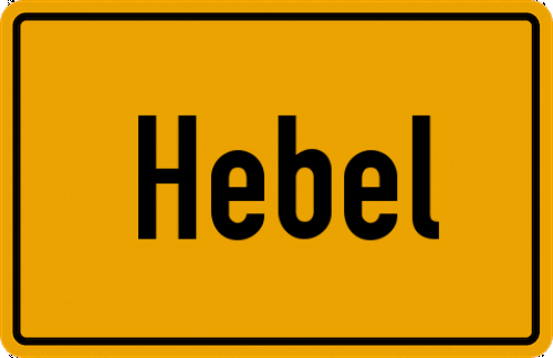 Ortsschild Hebel, Hessen