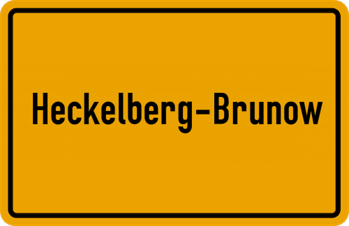 Ortsschild Heckelberg-Brunow