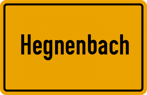 Ortsschild Hegnenbach