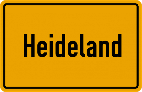 Ortsschild Heideland, Niederlausitz