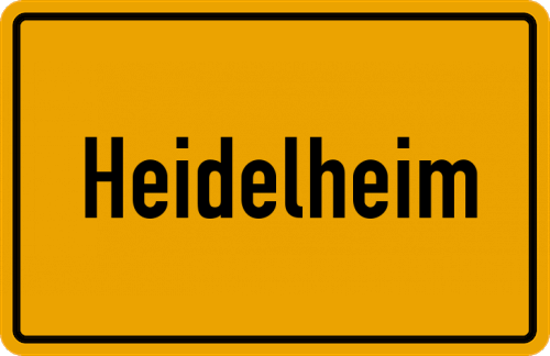 Ortsschild Heidelheim, Oberfranken