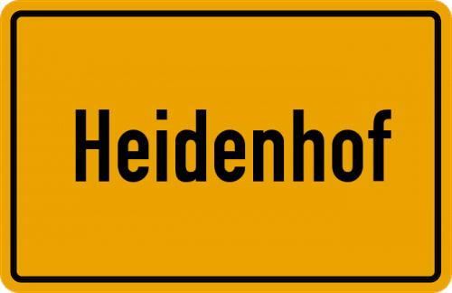Ortsschild Heidenhof