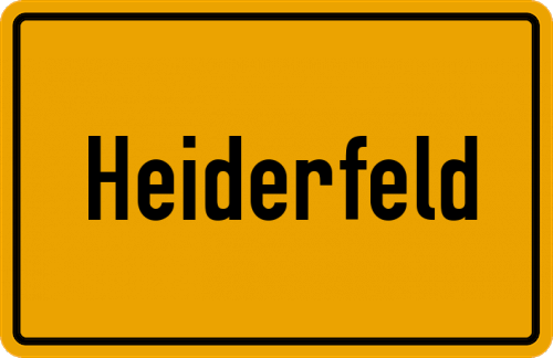 Ortsschild Heiderfeld, Holstein
