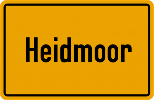 Ortsschild Heidmoor, Holstein