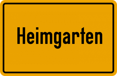 Ortsschild Heimgarten, Gemeinde Eglfing
