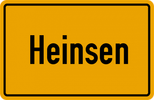 Ortsschild Heinsen, Weser