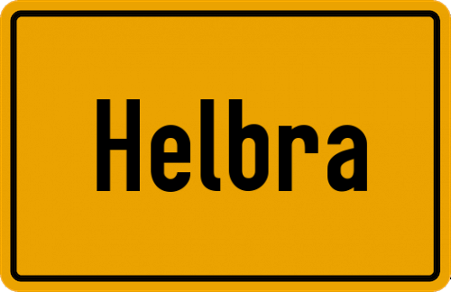 Ortsschild Helbra