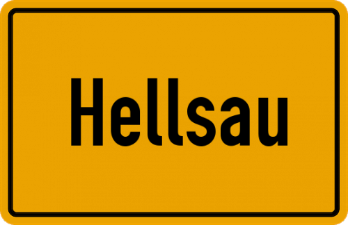 Ortsschild Hellsau