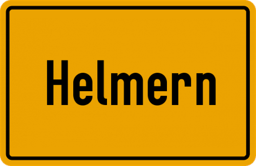 Ortsschild Helmern, Kreis Büren, Westfalen