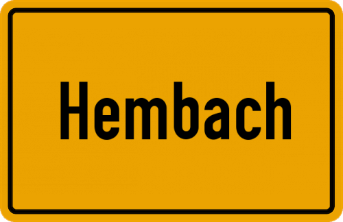 Ortsschild Hembach