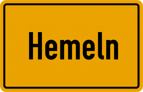 Ortsschild Hemeln, Kreis Hann Münden