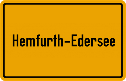 Ortsschild Hemfurth-Edersee