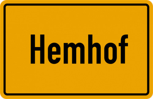 Ortsschild Hemhof, Oberbayern